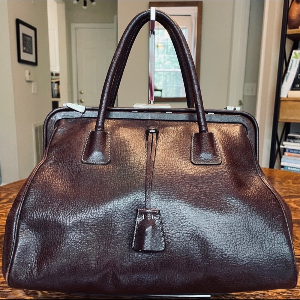 COPY**  🤎PRADA🤎 Brown Leather Doctor Satchel Bag